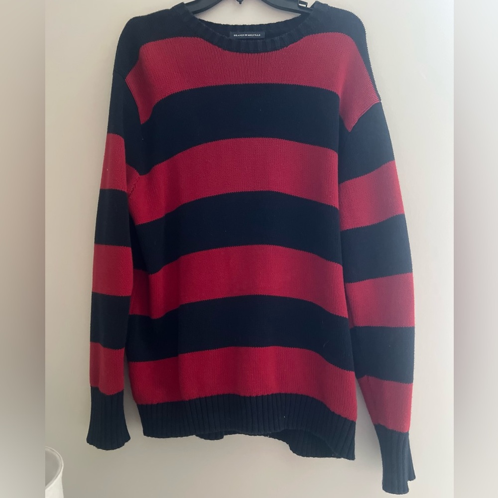 RED AND BLACK BRIANNA BRANDY MELVILLE SWEATER